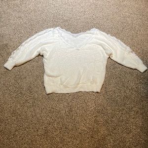 Soft Cream over the shoulder Sweater